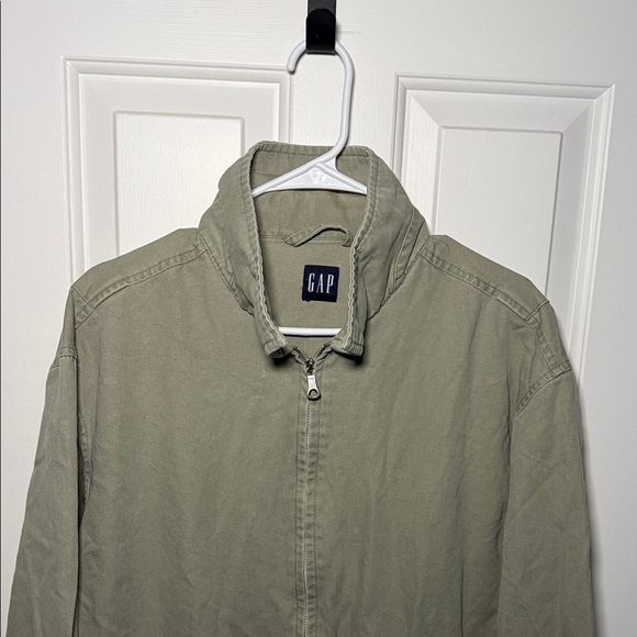 GAP Mens Harrington Green Zip-Up Canvas Jacket - Picture 3 of 6